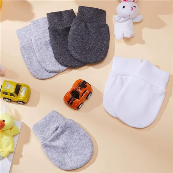 6 Pairs Newborn Baby Mittens Infant Toddler Gloves No Scratch Mittens Cotton